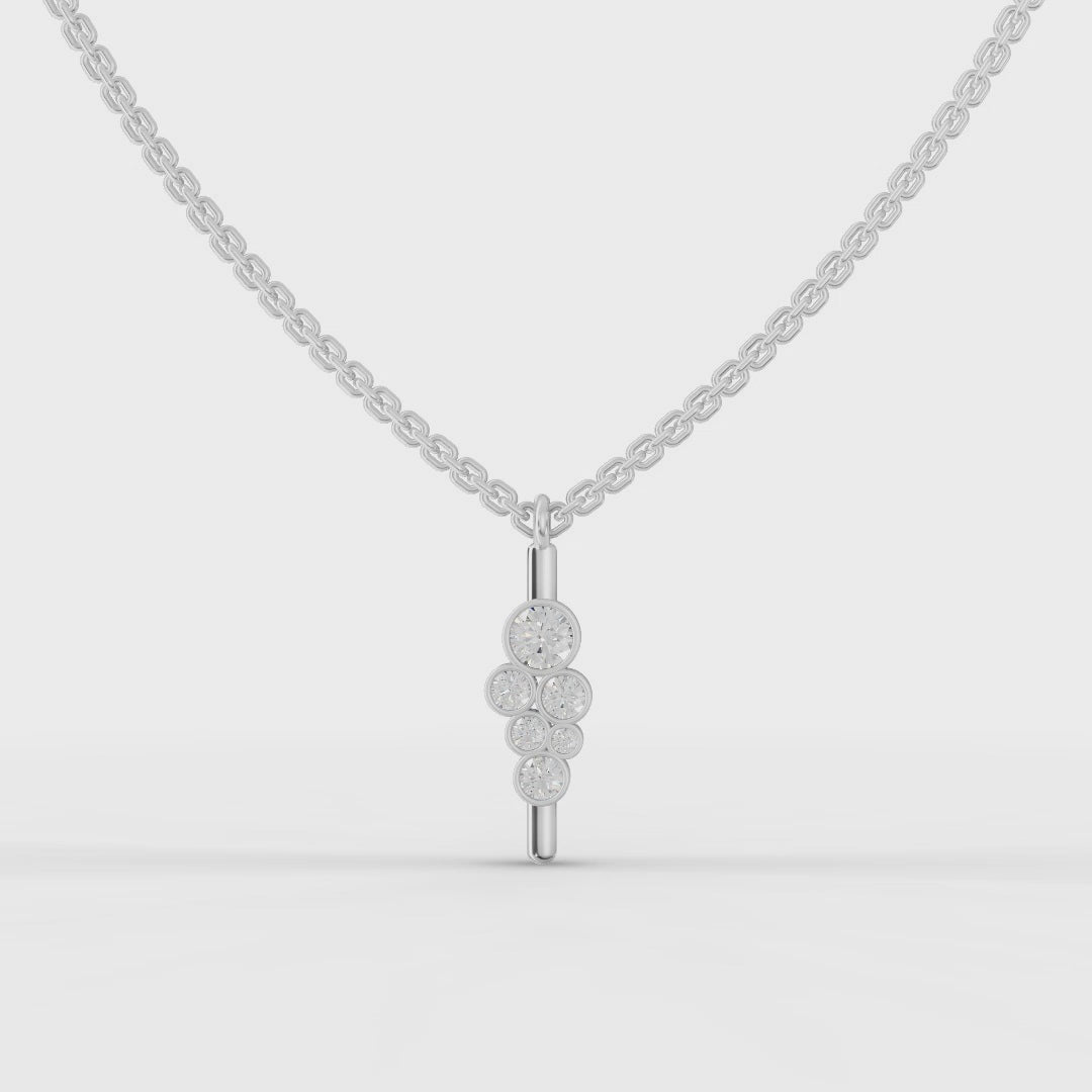 Lab-Grown Diamond Bezel Cluster Drop Pendant