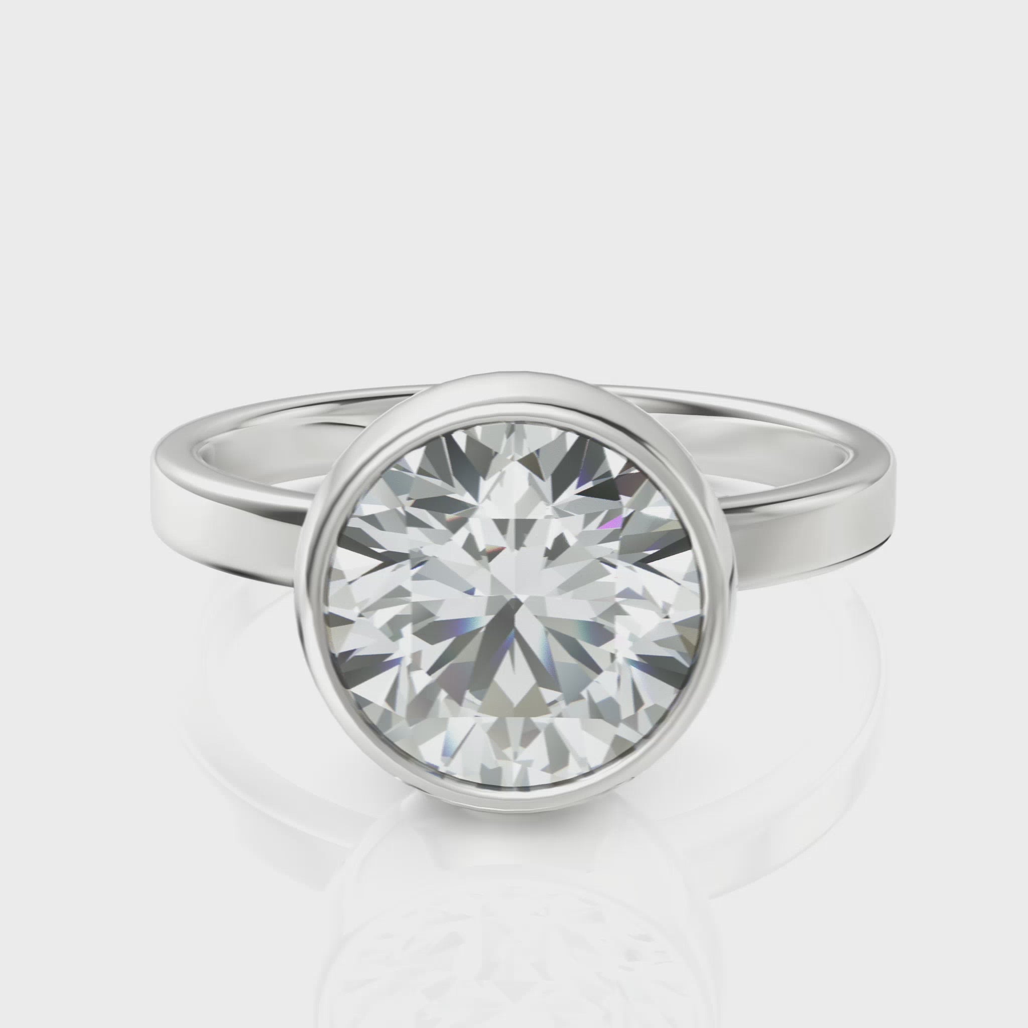 3.25CT Round Lab Diamond Classic Solitaire Ring