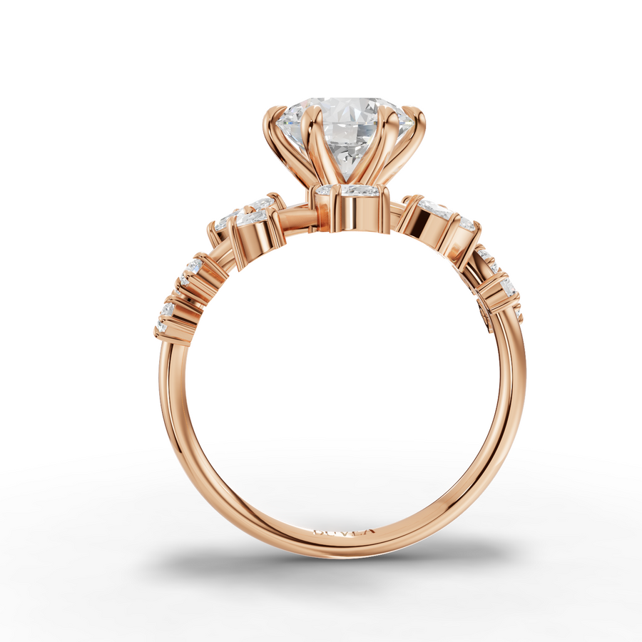 1.97 Ct Nature Vine Accent Lab Diamond Ring
