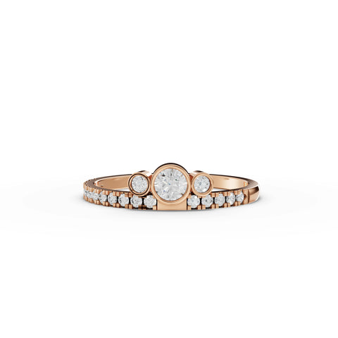 Modern Bezel Lab-Grown Diamond Pendant, Drop Earrings & Three-Stone Ring Set