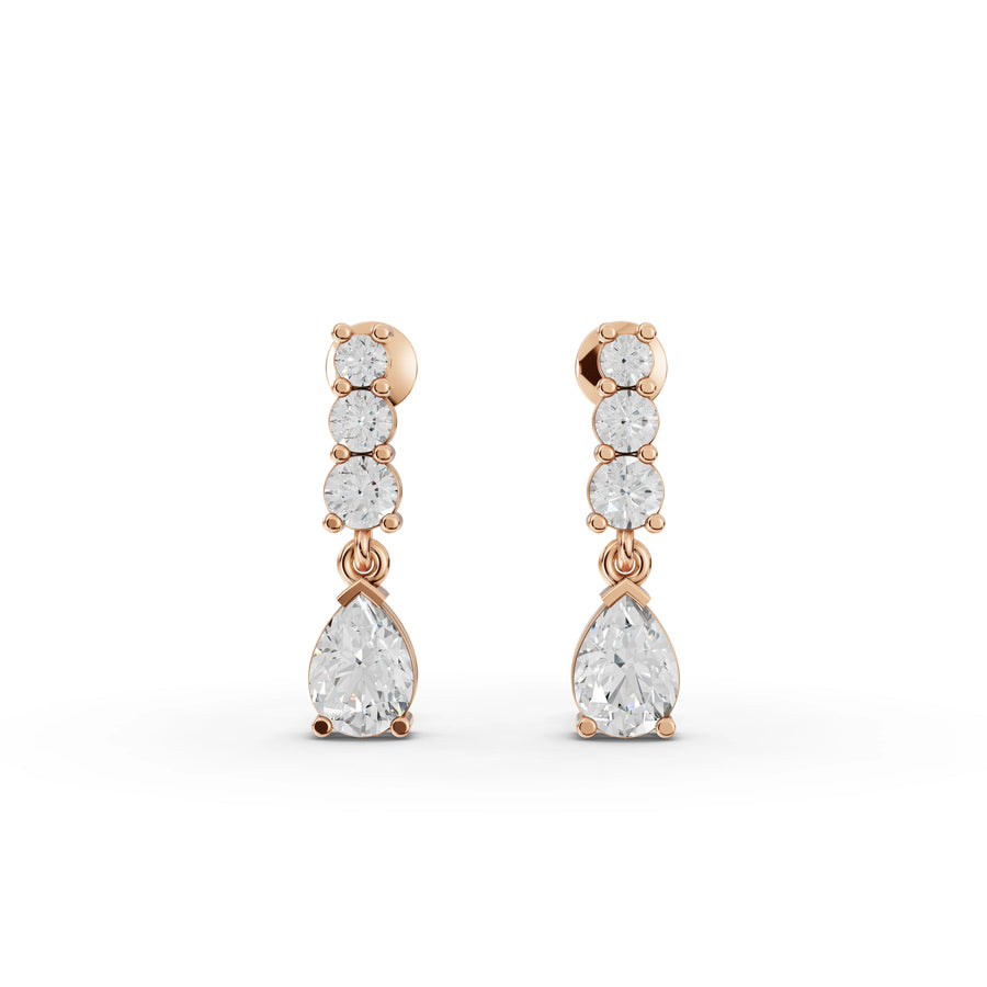 4.39 Ct Pear Solitaire Drop Lab Diamond Set