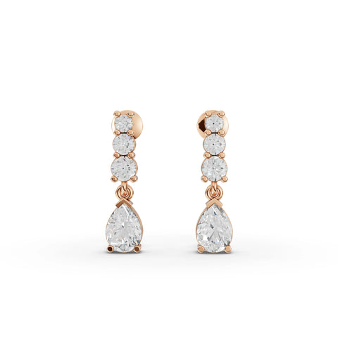 4.39 Ct Pear Solitaire Drop  Accent Lab Diamond Jewelry Set