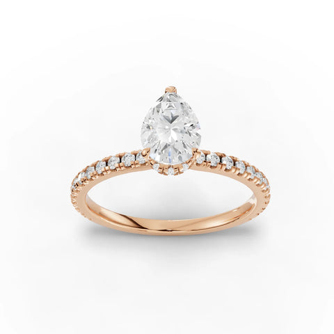0.98 Ct Princess Hidden Halo Pavé Ring