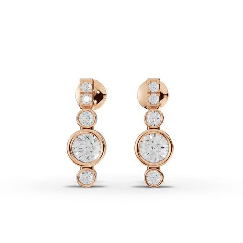 Modern Bezel Lab-Grown Diamond Pendant, Drop Earrings & Three-Stone Ring Set