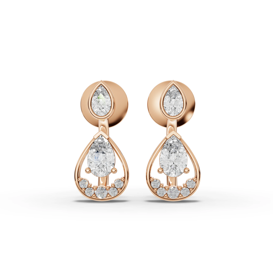 1.82 Ct Pear Teardrop Lab Diamond Set