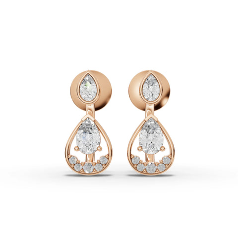 Pear-Cut Lab-Grown Diamond Teardrop Drop Earrings