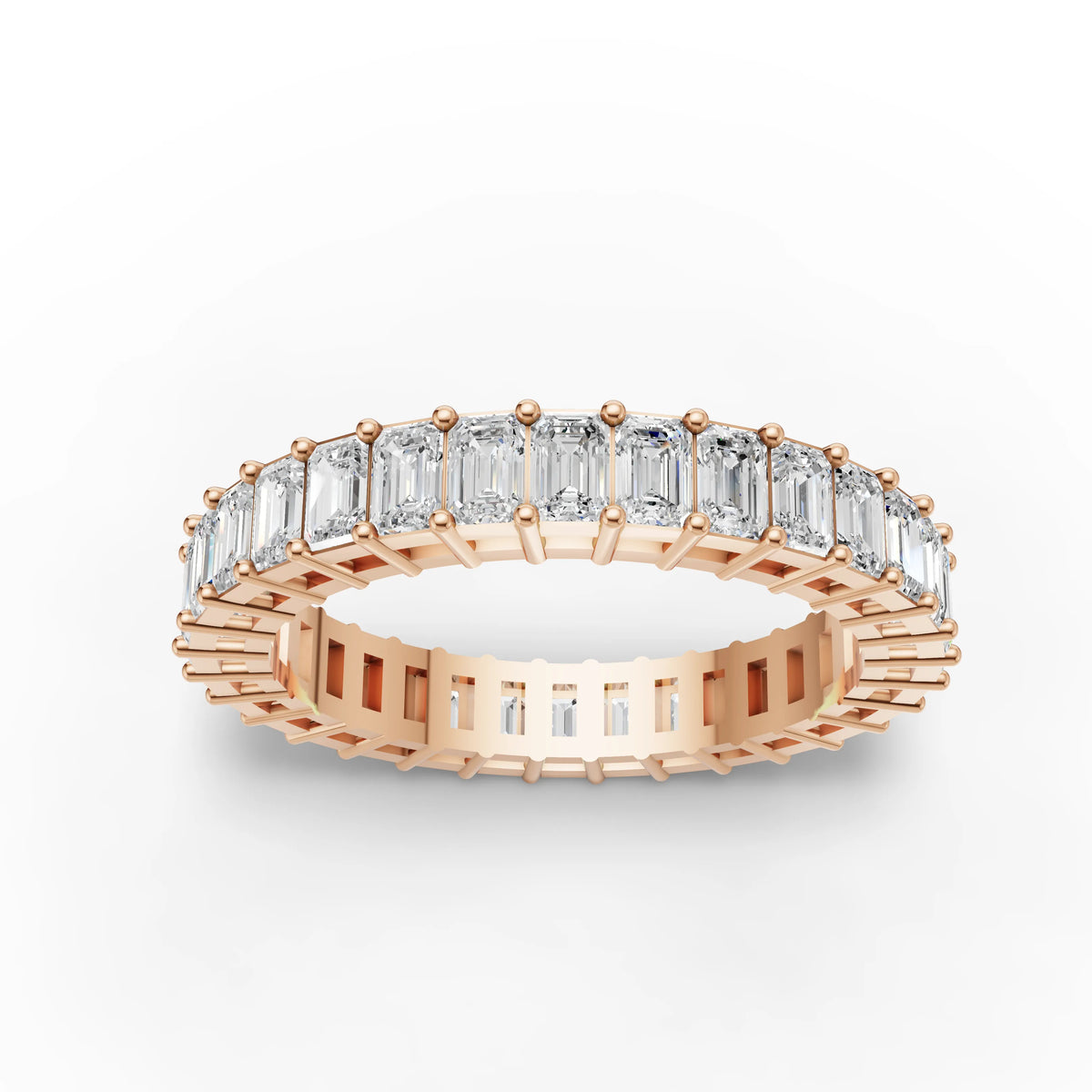 Emerald-Cut Lab-Grown Diamond Eternity Band