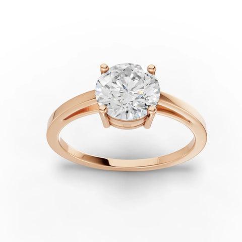 Round Cut Lab Diamond Solitaire Engagement Ring