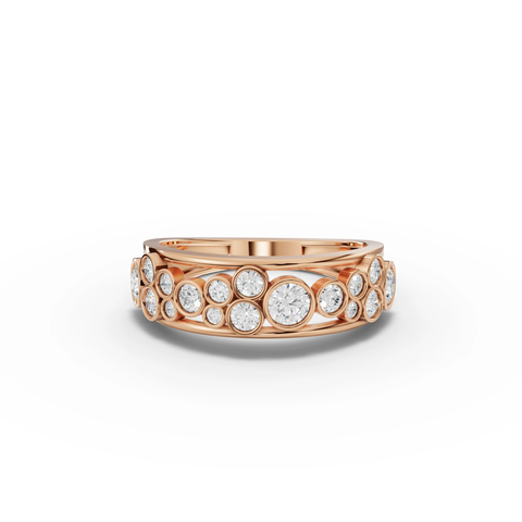 Lab-Grown Diamond Cluster Jewelry Set: Drop Earrings, Bezel Drop Pendant & Bubble Eternity Band