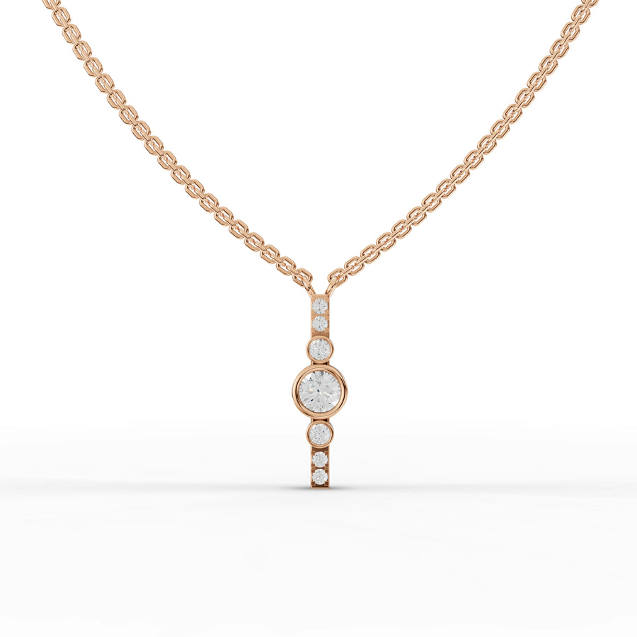 0.35 Ct Round Bezel Diamond Pendant