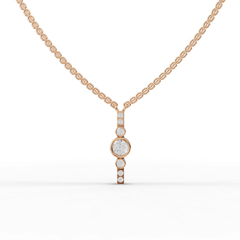 Lab-Grown Diamond Bezel Center Bar Pendant