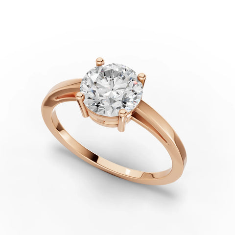 Round Cut Lab Diamond Solitaire Engagement Ring