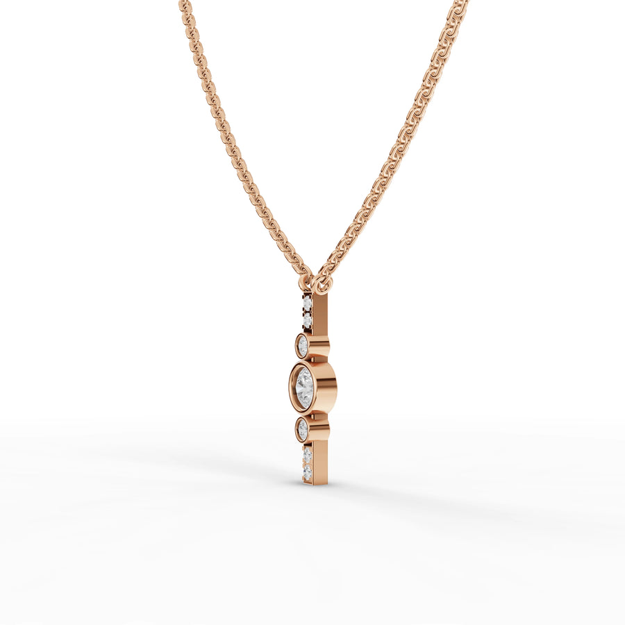 0.35 Ct Round Bezel Diamond Pendant