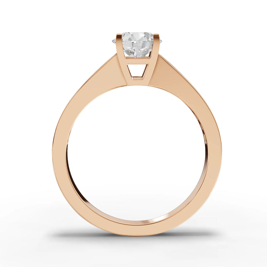 Split shoulder diamond ring rose gold angle