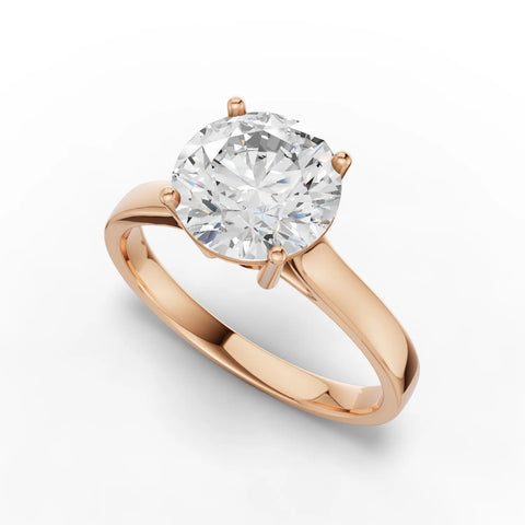 Round Cut Lab Diamond Solitaire Engagement Ring