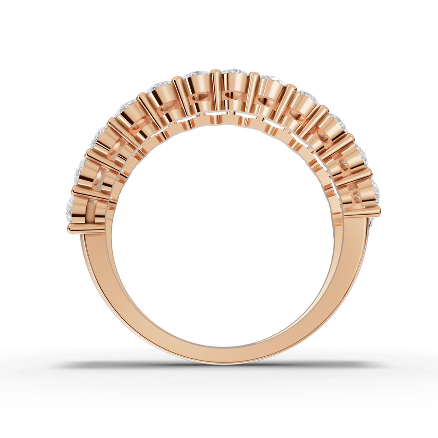 Lab-grown pear lattice band rose gold close-up
