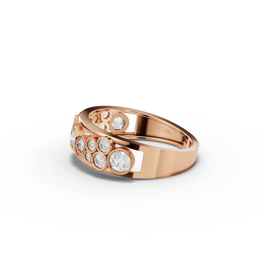 0.74 Ct Bubble Roun Bezel Band