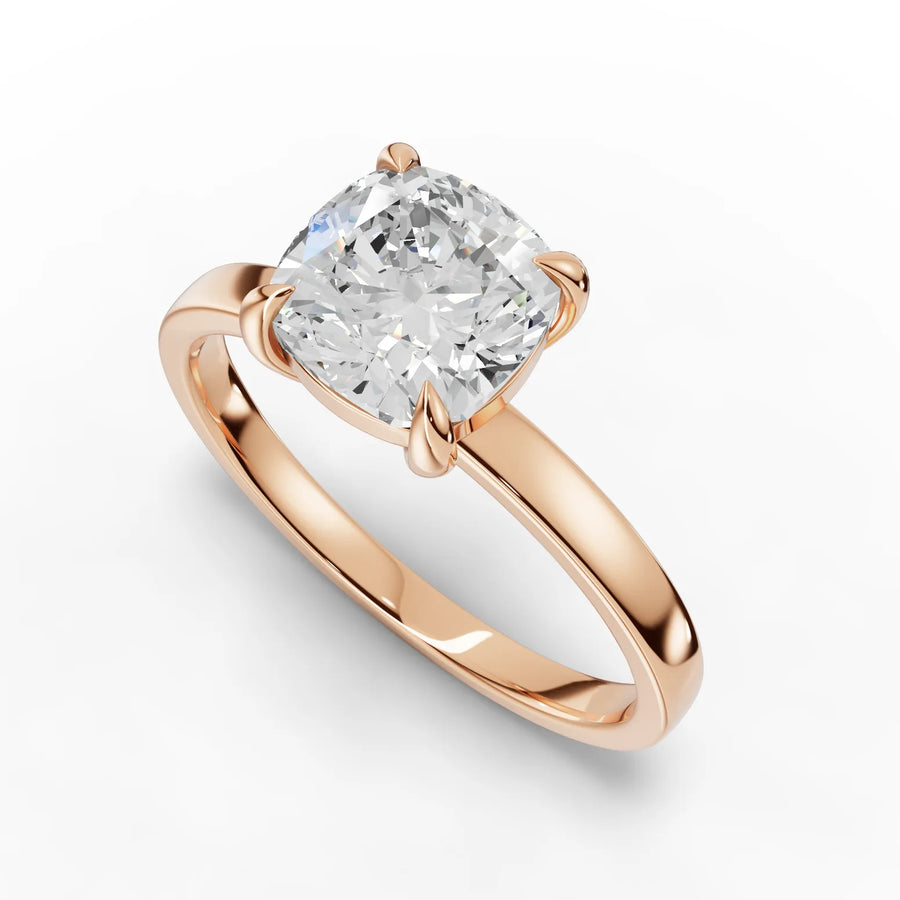 Solitaire ring rose gold angle