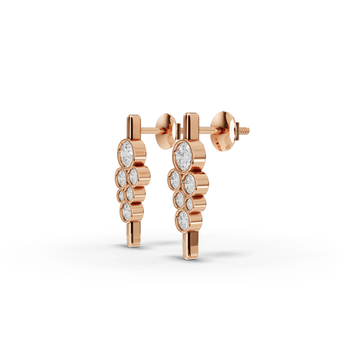 Lab-Grown Diamond Cluster Jewelry Set: Drop Earrings, Bezel Drop Pendant & Bubble Eternity Band