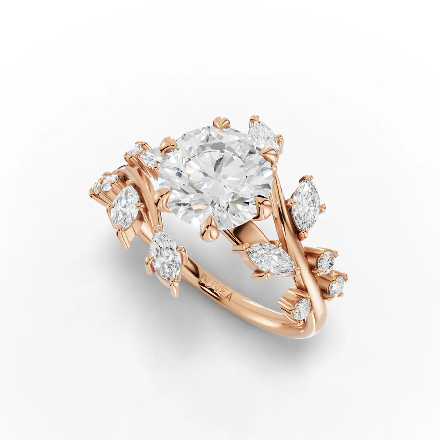 1.97 Ct Nature Vine Accent Lab Diamond Ring