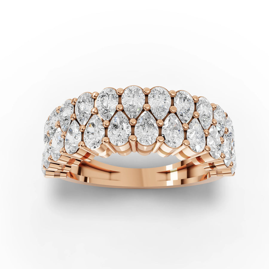 Pear lattice band rose gold angle