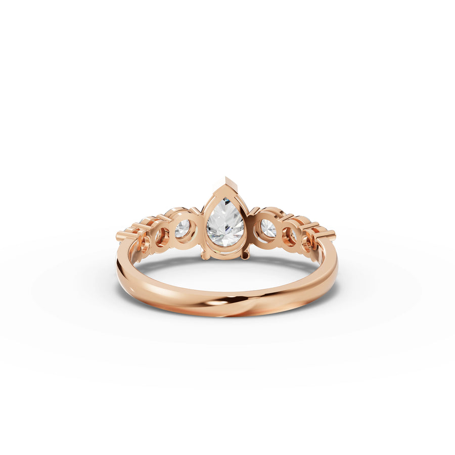 1.39 Ct Pear Lab Diamond Accent Ring