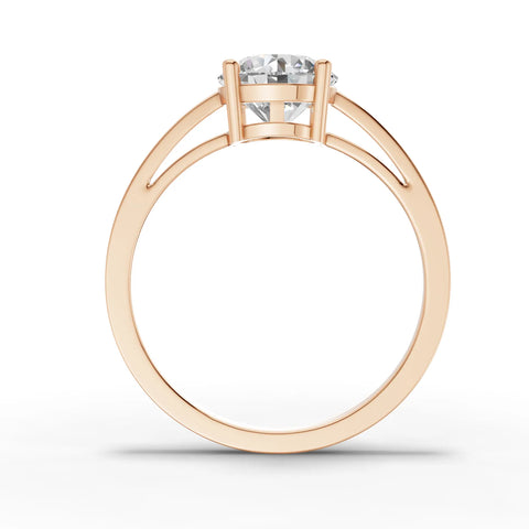 Round Cut Lab Diamond Solitaire Engagement Ring