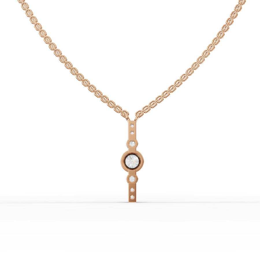 0.35 Ct Round Bezel Diamond Pendant
