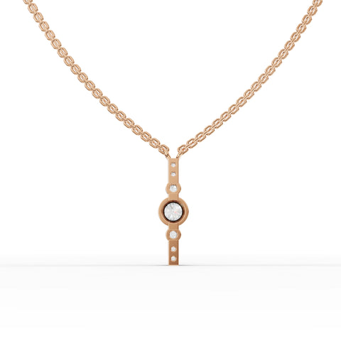 Lab-Grown Diamond Bezel Center Bar Pendant