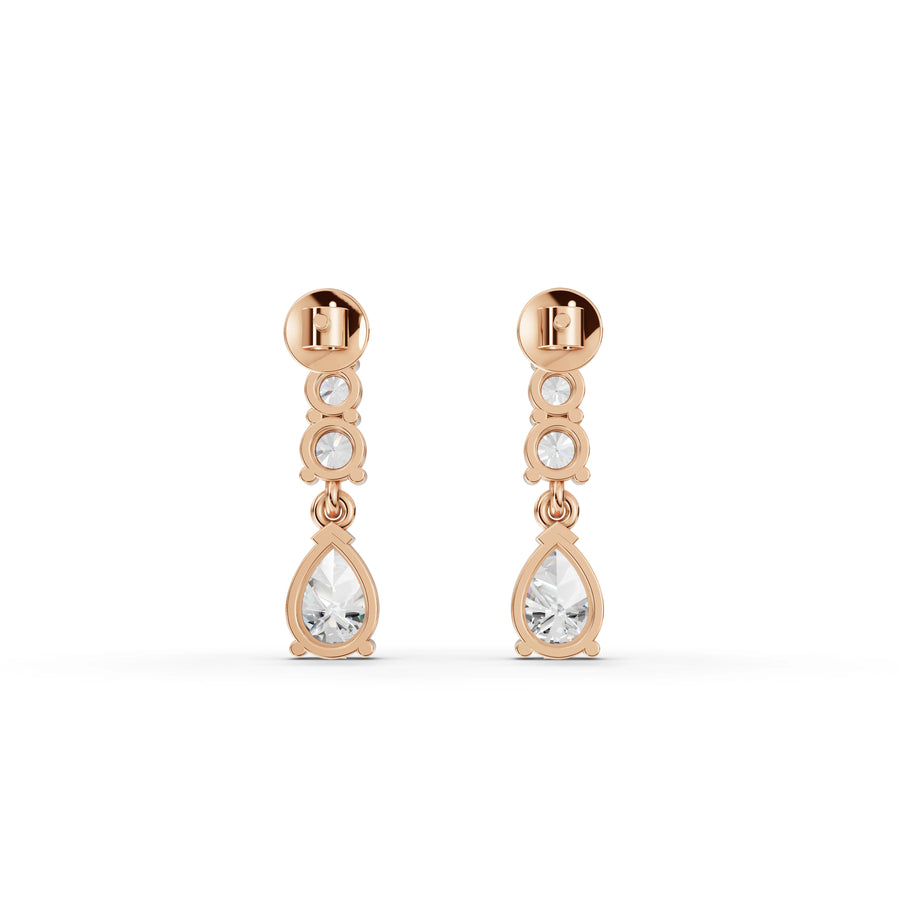 4.39 Ct Pear Solitaire Drop Lab Diamond Set