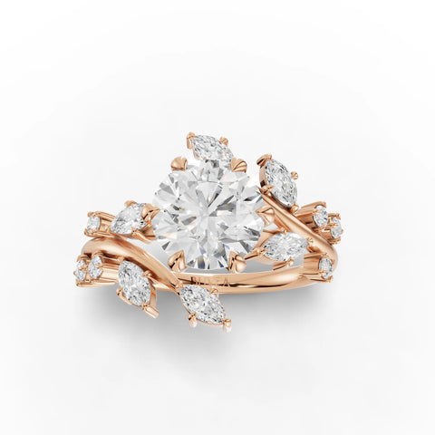 1.97 Ct Nature Vine Accent Lab Diamond Ring