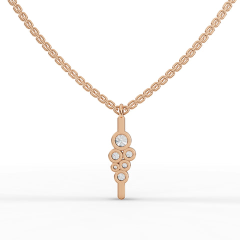 Lab-Grown Diamond Bezel Cluster Drop Pendant