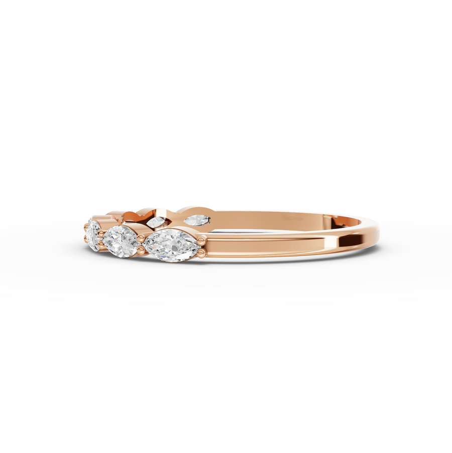 0.37 Ct Marquise prong set Half Eternity Band