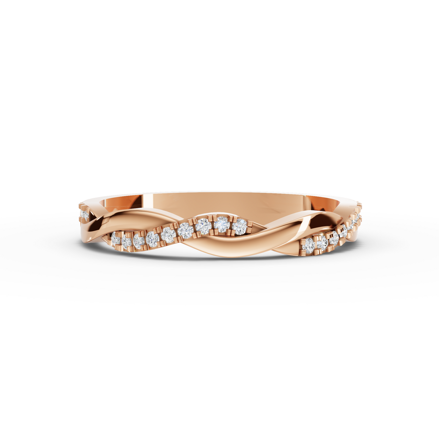 0.08 Ct Round Twisted Infinity Band