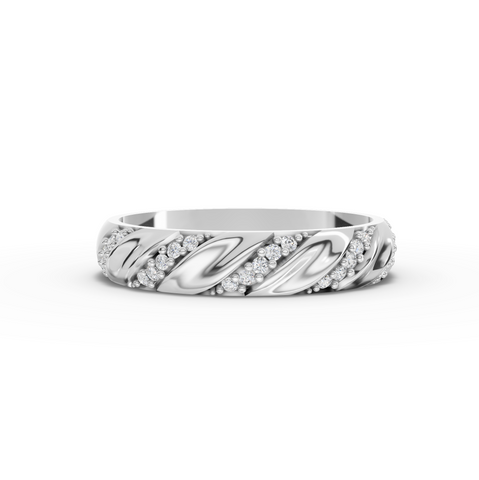 0.09 Ct Modern Twisted Pavé Lab Grown Diamond Wedding Band