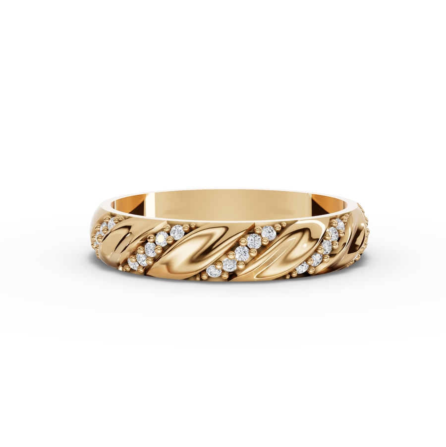 0.09 Ct Round Twisted Pavé Band