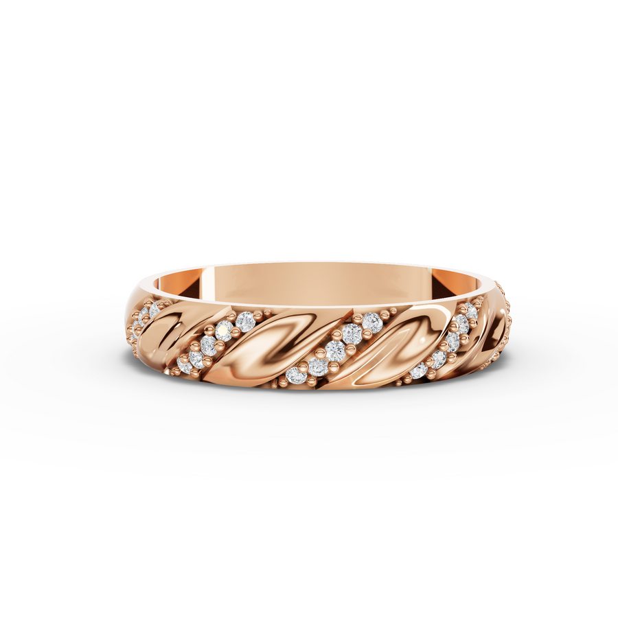 0.09 Ct Round Twisted Pavé Band