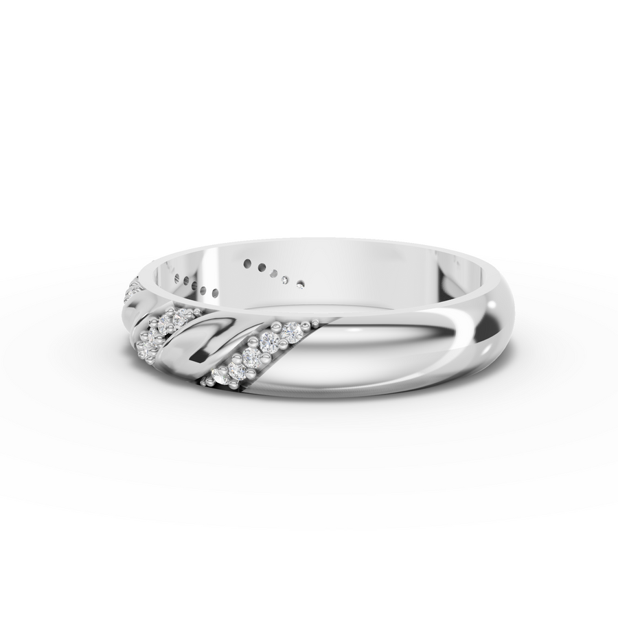 0.09 Ct Round Twisted Pavé Band