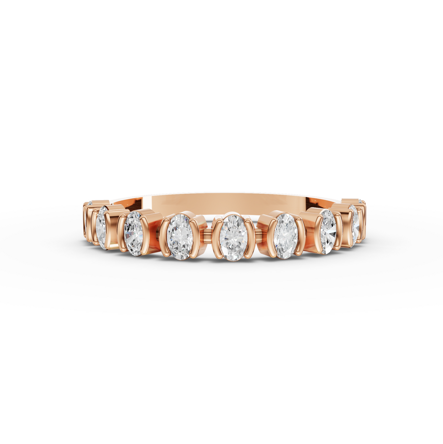 0.43 Ct Oval Bezal Half Eternity Band