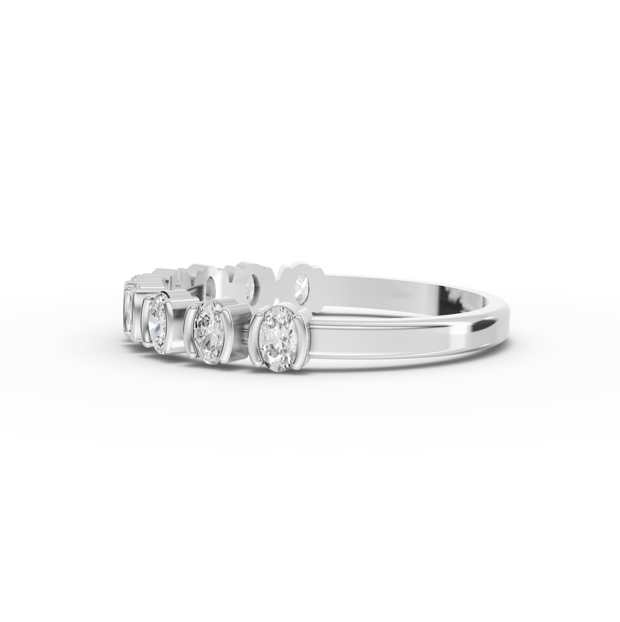 0.43 Ct Oval Bezal Half Eternity Band