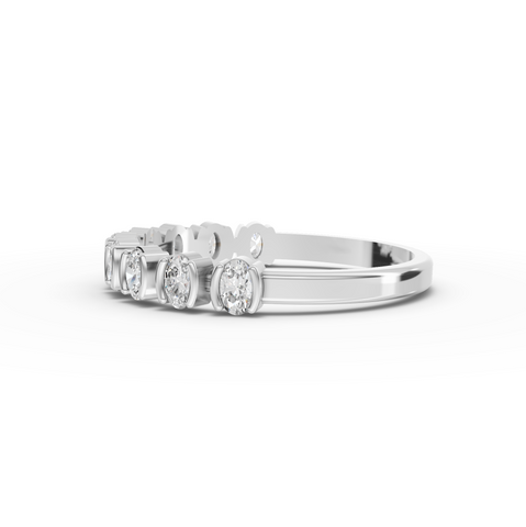 0.43 Ct Oval Lab Grown Diamond Half Eternity Wedding Band