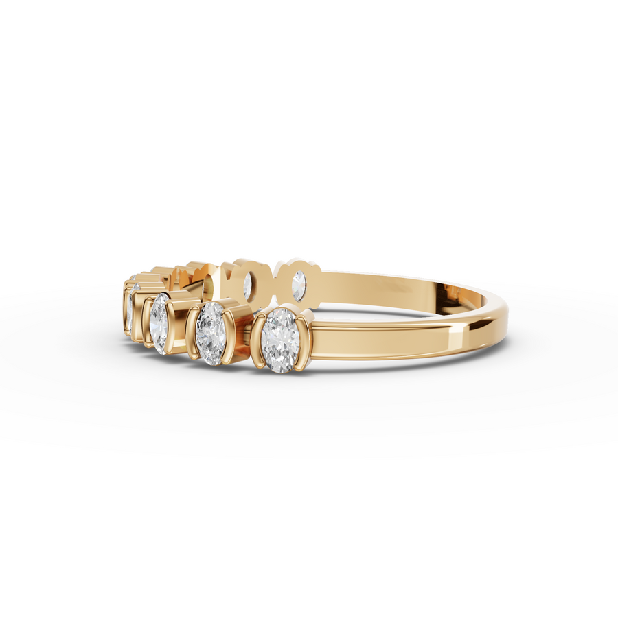 0.43 Ct Oval Bezal Half Eternity Band