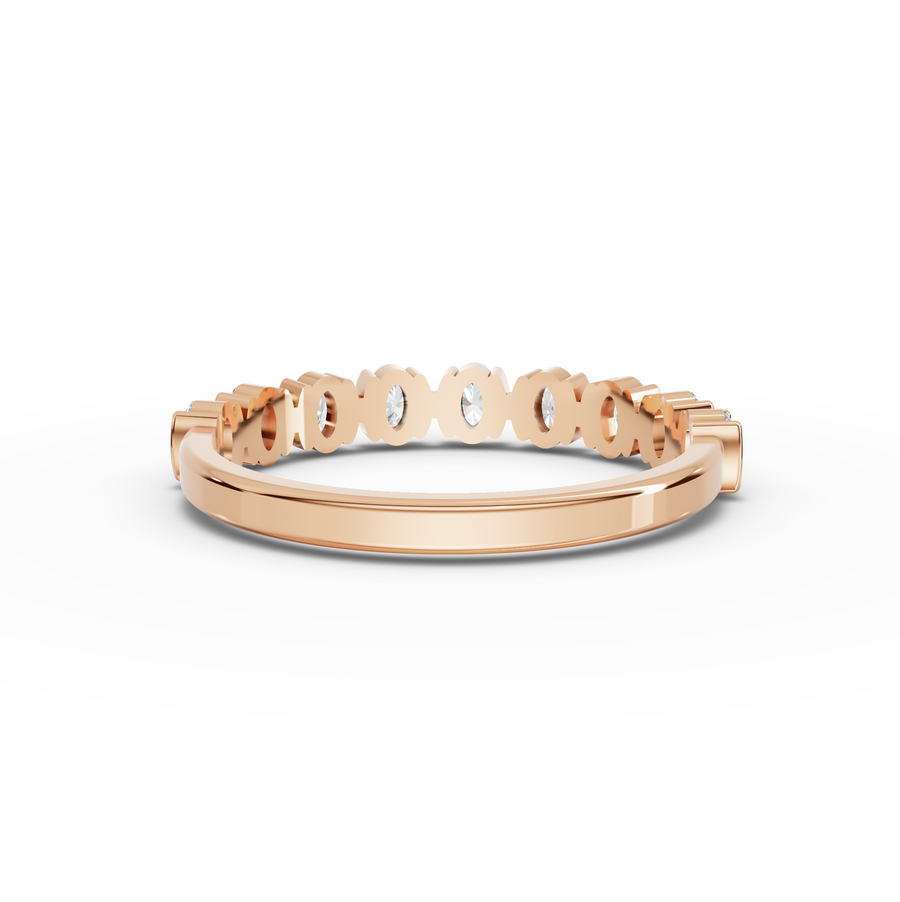 0.43 Ct Oval Bezal Half Eternity Band