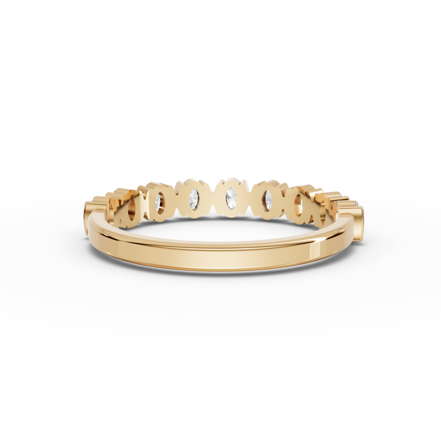 0.43 Ct Oval Bezal Half Eternity Band