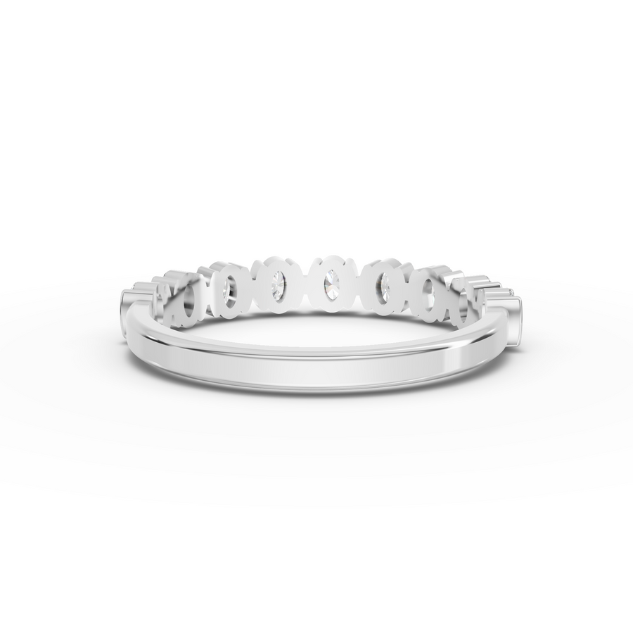 0.43 Ct Oval Bezal Half Eternity Band