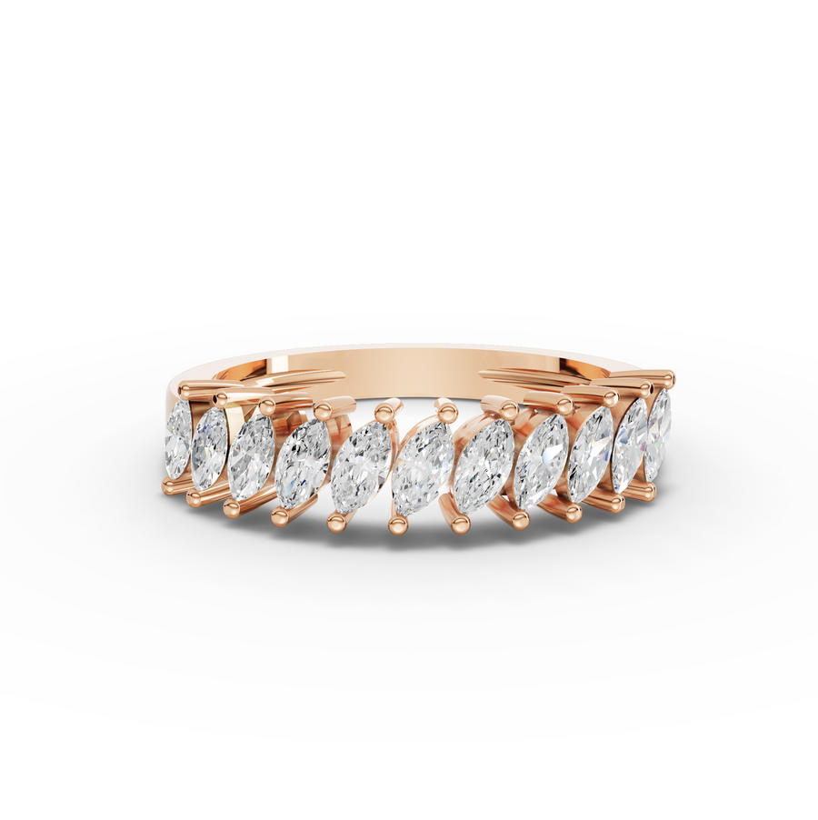 0.58 Ct Marquise Half Eternity Band