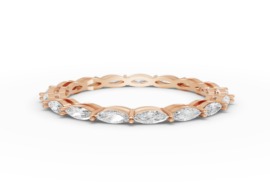0.89 Ct Marquise Basket Set Full Eternity Ring