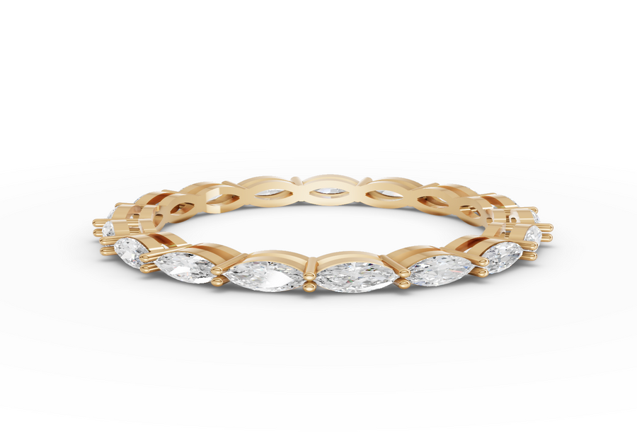 0.89 Ct Marquise Basket Set Full Eternity Ring