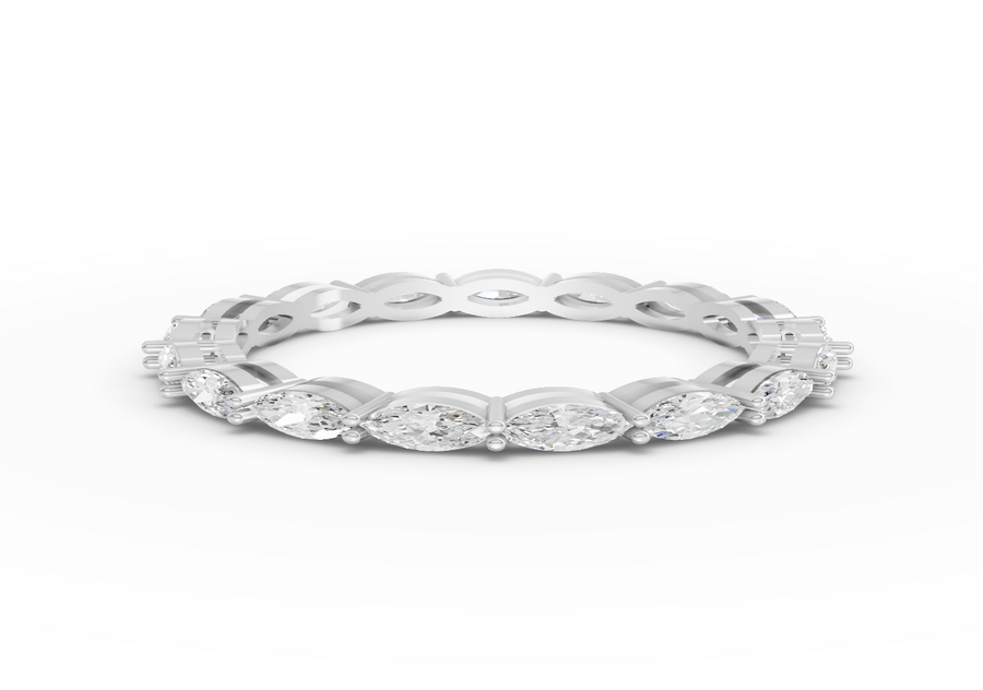 0.89 Ct Marquise Basket Set Full Eternity Ring
