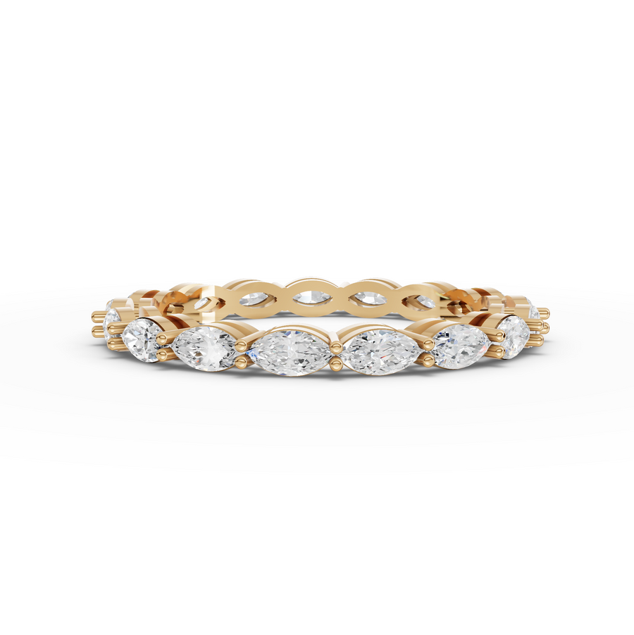 0.89 Ct Marquise Basket Set Full Eternity Ring